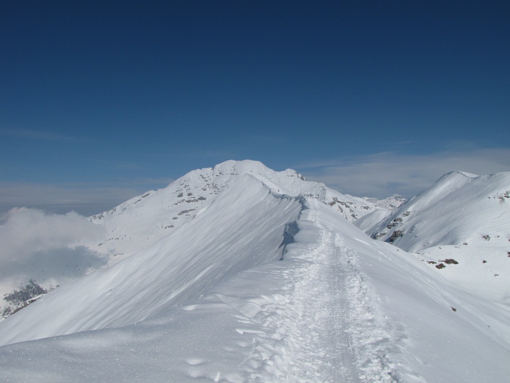 A cima Grem con le ciaspole